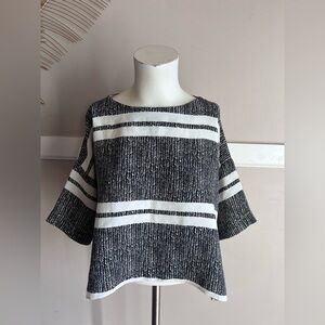 Topshop Black and White Striped Blouse Size 6